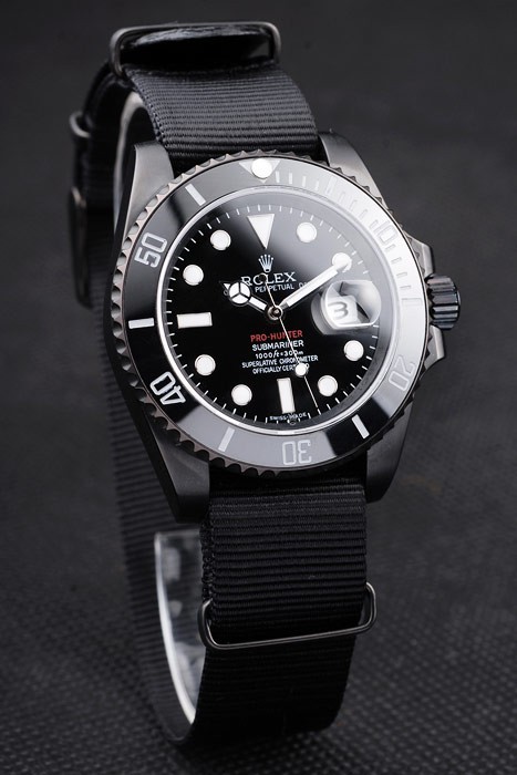 Dial Suiza Rolex Submariner Pro Hunter Negro correa de la tela